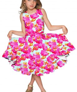 Sweet Illusion Vizcaya Fit Flare Dress Girls Pink Blue Gd8 P0018s