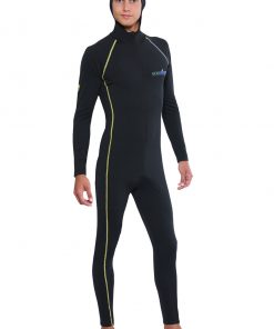 Mens UV Swimsuit With Hood Dive Skin UPF50+ Gold Chlorine Resistant