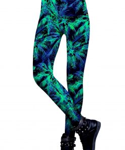 Electric Jungle Lucy Leggings Women Navy Blue Green Wl1 P0044s Image 1